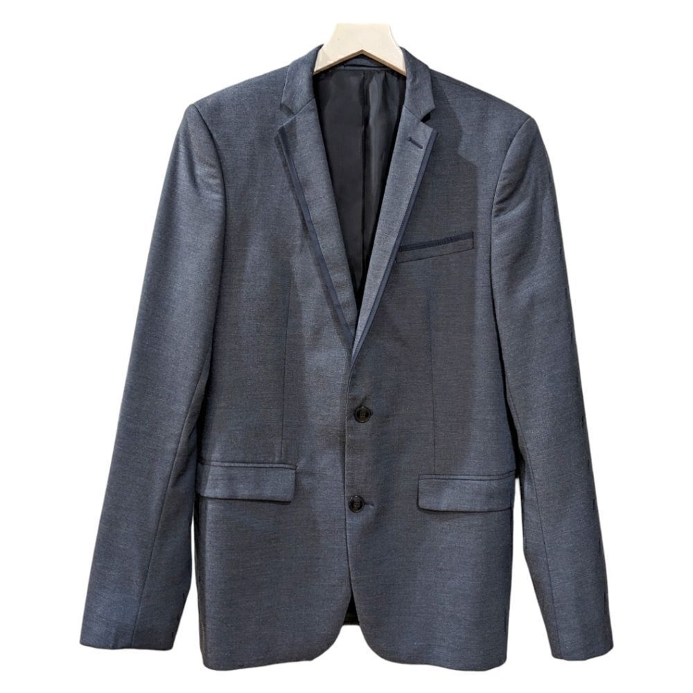 Zara Men's Tuxedo Slim Fit Blue Two Button Blazer Size US 38
